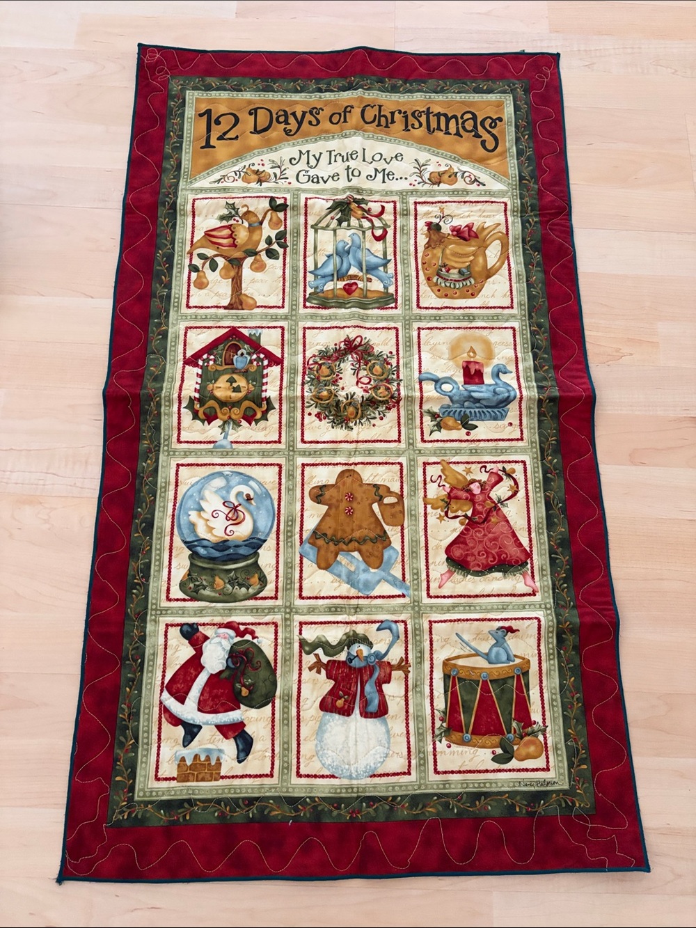 12 Days of Christmas Quilted Wall Hanging